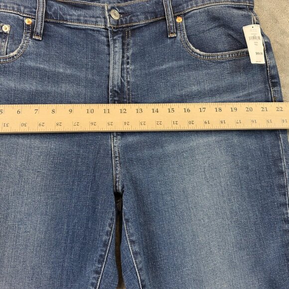 Gap Jeans Womens 33 Tall Blue Girlfriend Mid Rise Tapered Denim Low Stretch - Picture 6 of 15